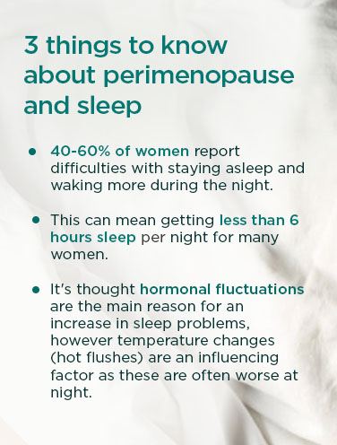 3 things to know about perimenopause and sleep infographic