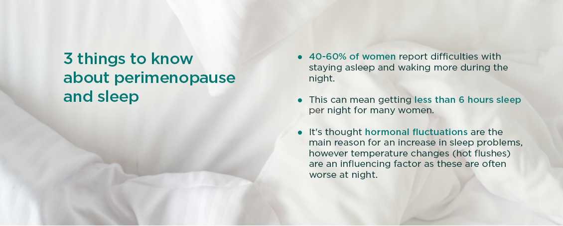 3 things to know about perimenopause and sleep infographic